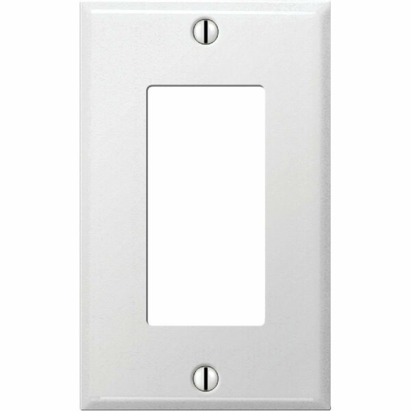 Amerelle PRO 1-Gang Stamped Steel Rocker Decorator Wall Plate, Smooth White C981RW